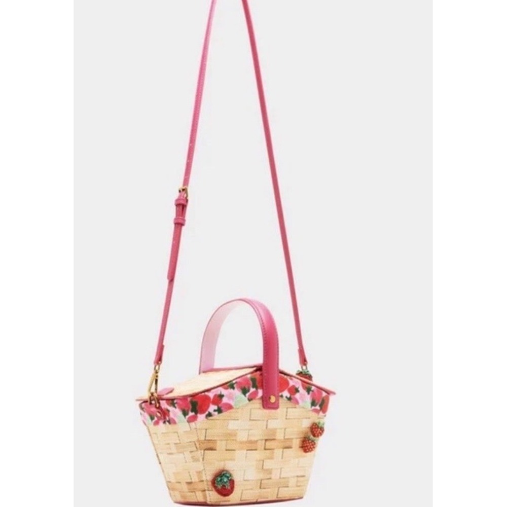 Betsey Johnson Kitsch Fresh N Fruity Picnic Basket Crossbody Bag Purse New - Picture 2 of 4